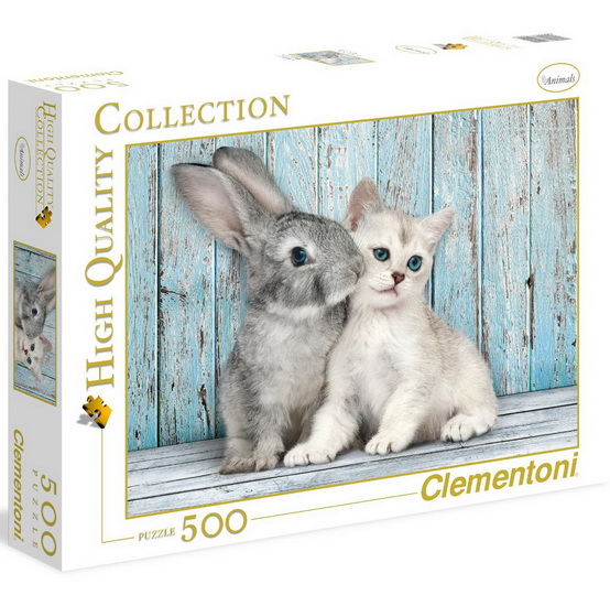 Casse-tête Clementoni - Chat et lapin - 500 mcx