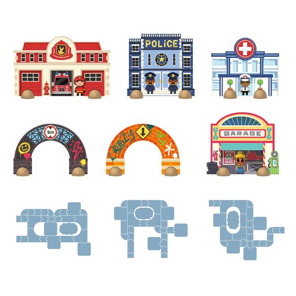 Djeco crazy motors - Puzzl'Up Ville géante - 33 mcx