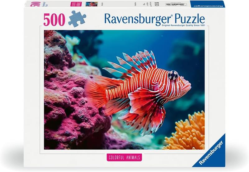 Ravensburger Puzzle - Colorful animals : Red Lionfish - 500 Pieces