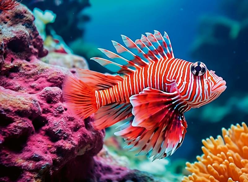 Ravensburger Puzzle - Colorful animals : Red Lionfish - 500 Pieces