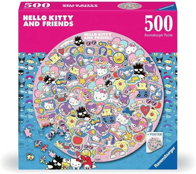 Round Ravensburger Puzzle - Hello Kitty - 500 Pieces