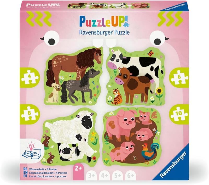Ravensburger Puzzle Up Jigsaw – Farm Animals – 4/6/8/10 pieces