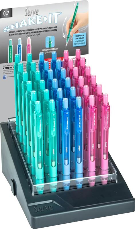 Serve Shake-It Mechanical Pencil – 0.7 mm – Assorted Pastel Colors