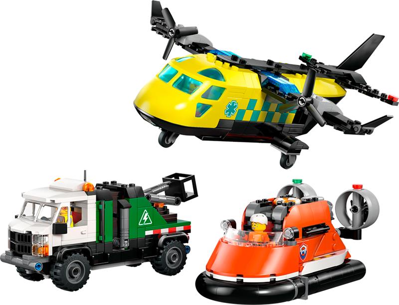 LEGO City - Avion, camion d'assistance et aéroglisseur modulable