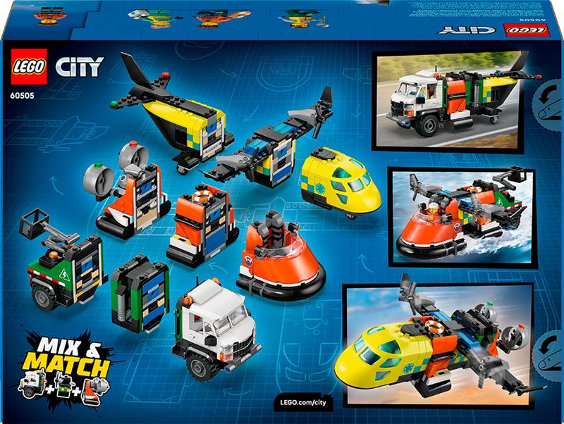 LEGO City - Avion, camion d'assistance et aéroglisseur modulable