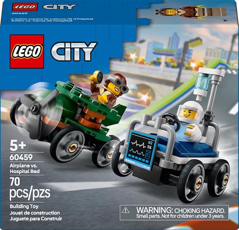 LEGO City - Course l'avion contre la voiture-lit d'hôpital