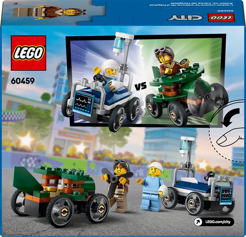 LEGO City - Course l'avion contre la voiture-lit d'hôpital