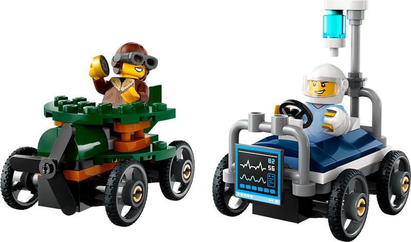 LEGO City - Course l'avion contre la voiture-lit d'hôpital