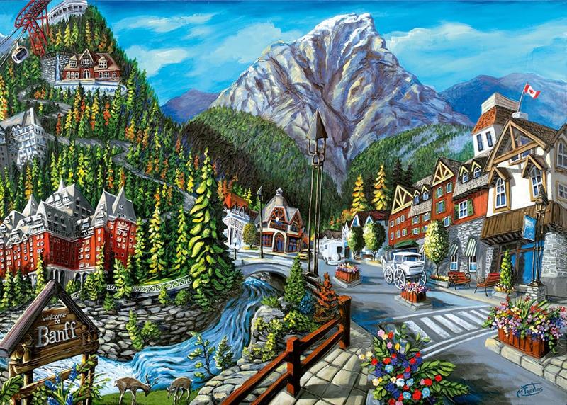 Casse-tête Ravensburger - Collection Canadienne - Bienvenue à Banff - 1000 pièces