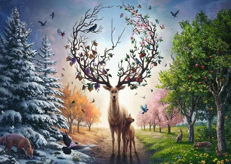 Casse-tête Ravensburger - Le cerf magique - 1000 pièces