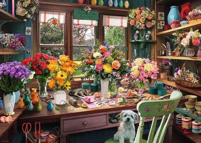 Casse-tête Ravensburger - Le cabanon du fleuriste - 1000 pièces