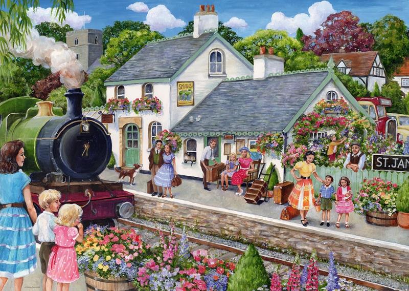 Casse-tête Ravensburger - L'halte ferroviaire Cottage - 1000 pièces