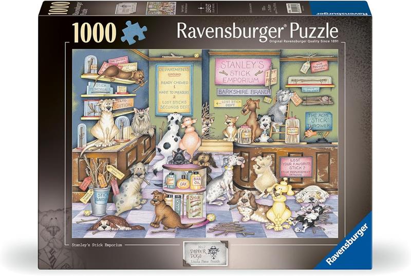 Casse-tête Ravensburger - Chiens Élégants No. 2 — L’Emplacement des Bâtons de Stanley - 1000 pièces