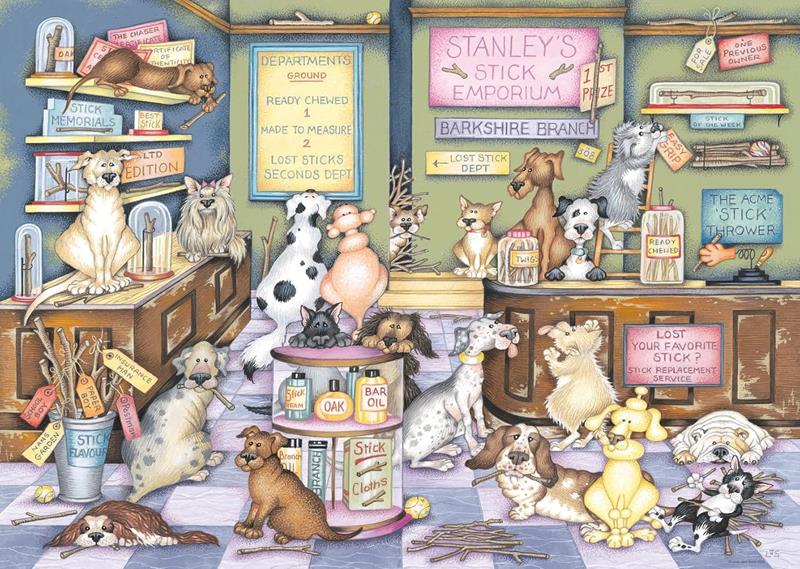 Casse-tête Ravensburger - Chiens Élégants No. 2 — L’Emplacement des Bâtons de Stanley - 1000 pièces