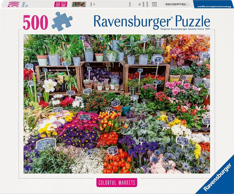 Casse-tête Ravensburger - Le marché de fleur en France - 500 pièces