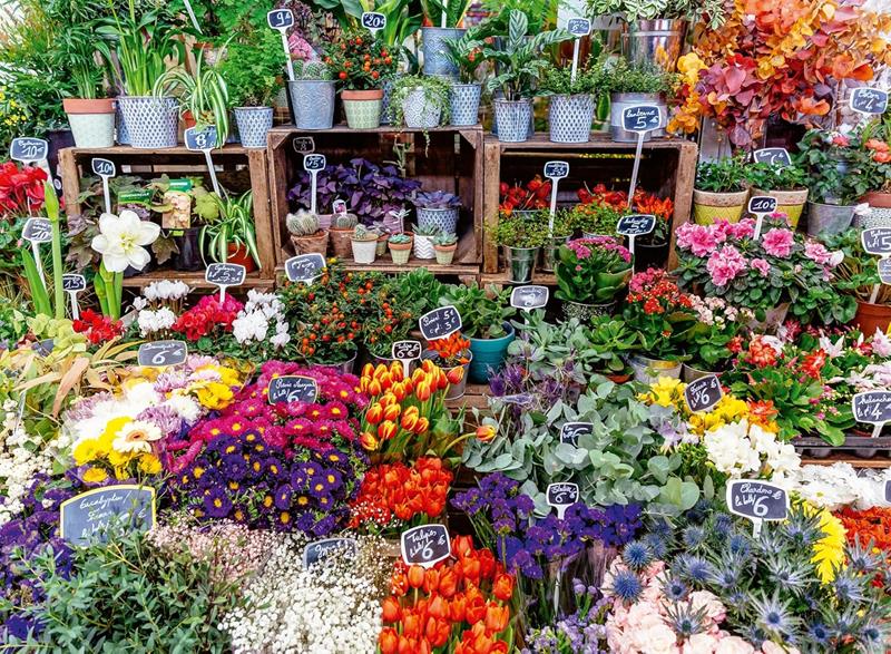 Casse-tête Ravensburger - Le marché de fleur en France - 500 pièces