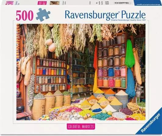Casse-tête Ravensburger - Marché d'épices coloriées au Maroc - 500 pièces