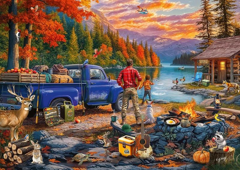 Casse-tête Ravensburger - Coucher de soleil sur le lac - 300 pièces