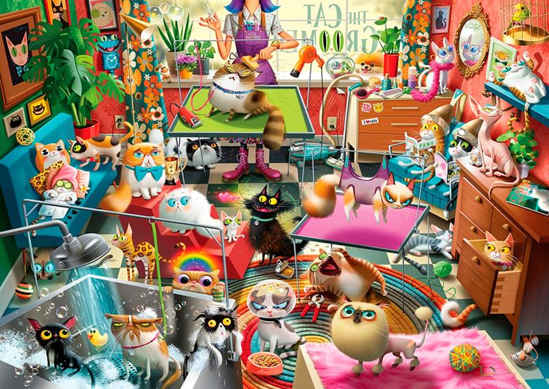 Casse-tête Ravensburger - La toiletteuse de chats - 1000 pièces