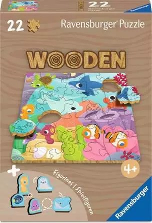 Casse-tête en bois Ravensburger - Les animaux de la mer - 22 pièces