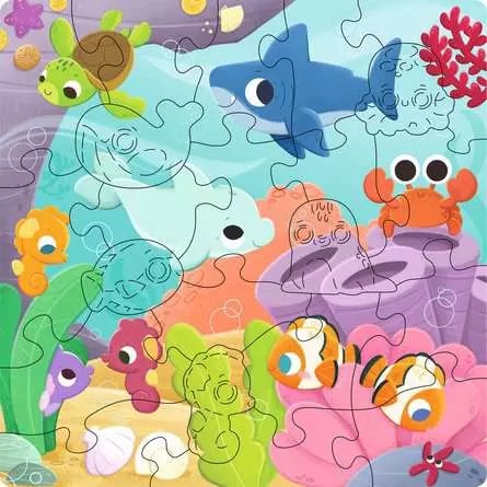Casse-tête en bois Ravensburger - Les animaux de la mer - 22 pièces