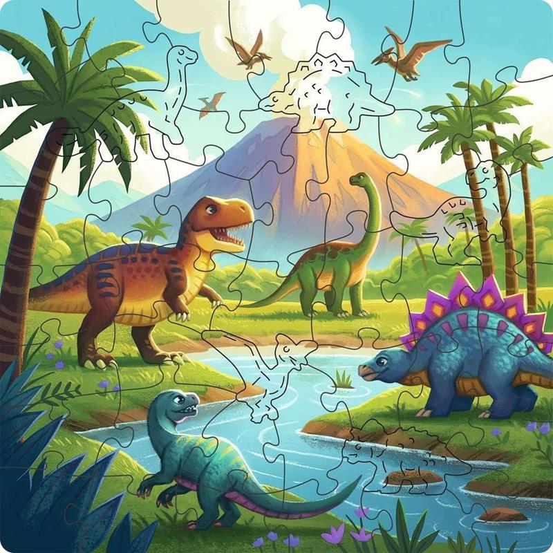 Casse-tête en bois Ravensburger - Les dinosaures - 44 pièces