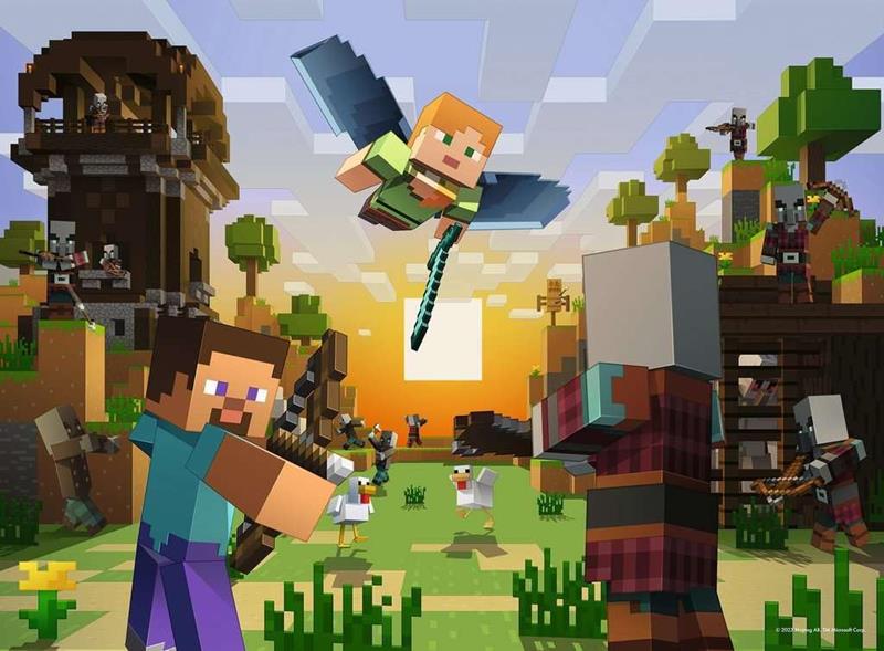 Casse-tête Ravensburger - Minecraft : Construction et aventures - 150 pièces XXL