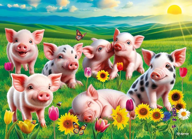 Casse-tête Ravensburger - Cochons adorables - 60 pièces