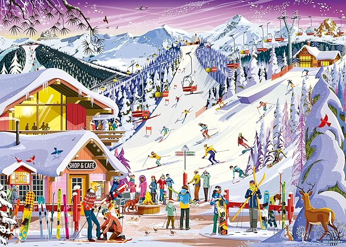 Casse-tête Ravensburger - Greg Paprocki : Esprit de Noël au pied des pistes – 1000 pièces