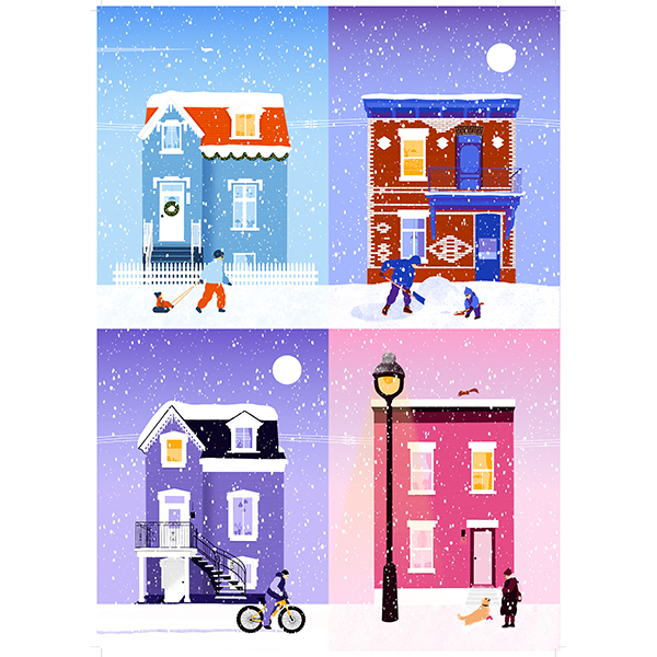 Casse-tête Holiyay - Montréal sous la neige de Charline Baubeau - 1000 pièces