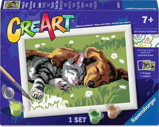Paint by Numbers – CreArt: Sleeping Cat and Dog