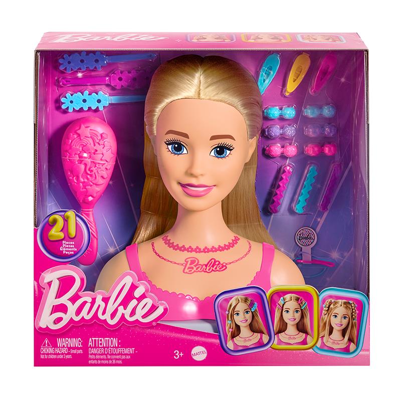 Barbie - Tête à coiffer avec accessoires, cheveux blonds