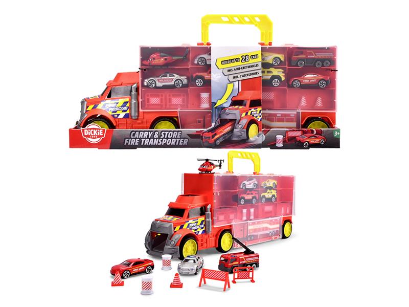 Dickie - Camion transporteur Pompier 43 cm