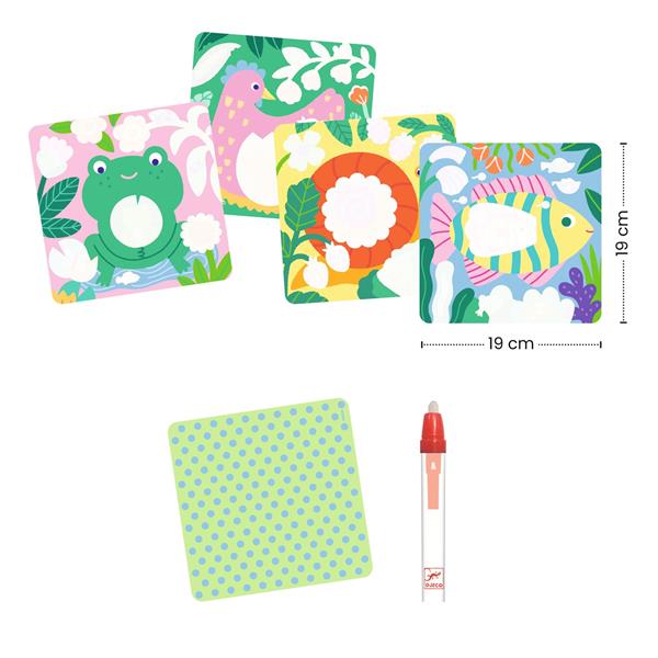 Djeco Magic coloring : Peekaboo! Garden Baby Animals