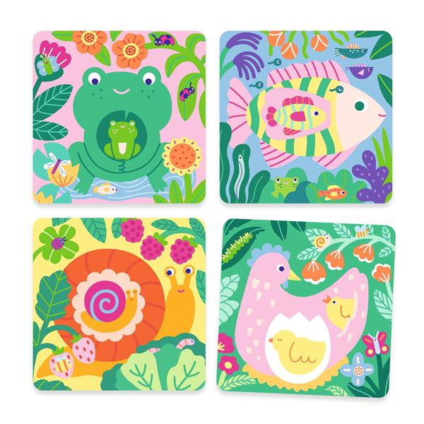 Djeco Magic coloring : Peekaboo! Garden Baby Animals