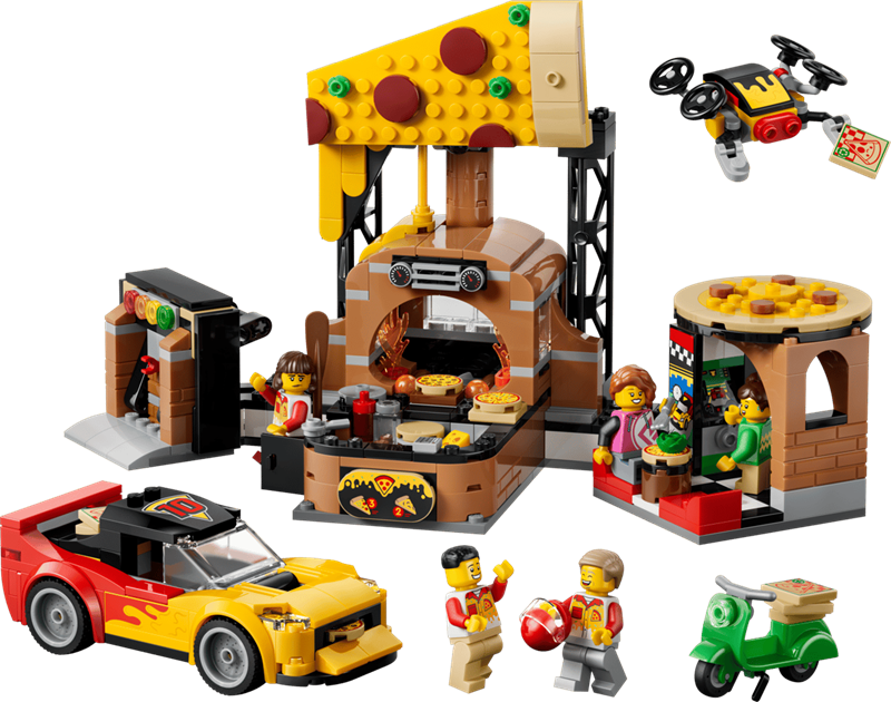 LEGO City - La pizzeria et ses véhicules de livraison