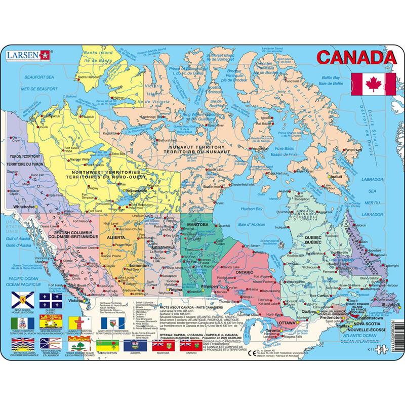 Casse-tête Larsen - Carte du Canada - 48 pièces