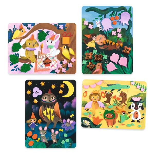 Collage de mousses Djeco - Fêtes scintillantes