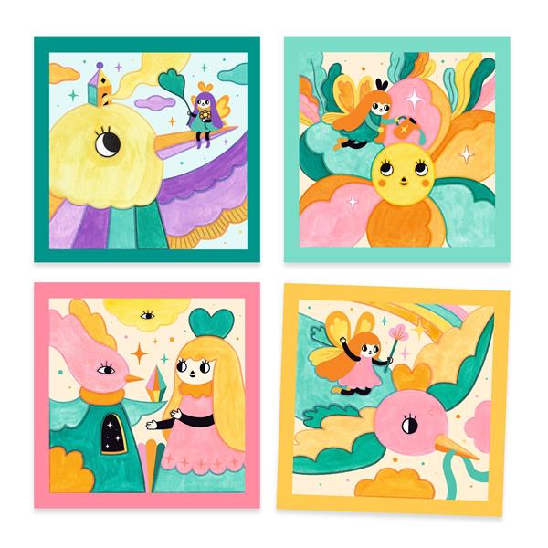Cartes à peindre Djeco - Jardin Féérique