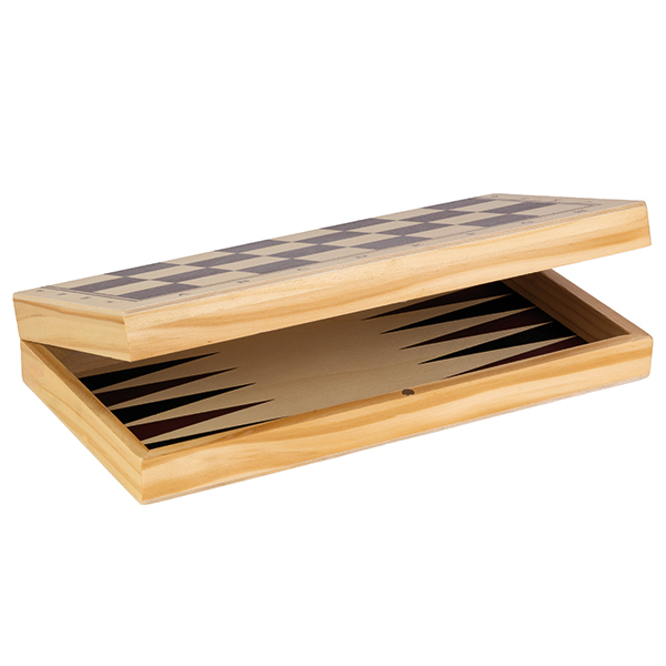 Ensemble 3 en 1 - Échecs, Dames, Backgammon