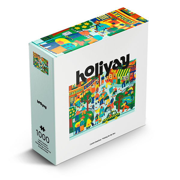 Holiyay Puzzle - Wainting for the bus by Roanna Farmer  - 1000 pieces