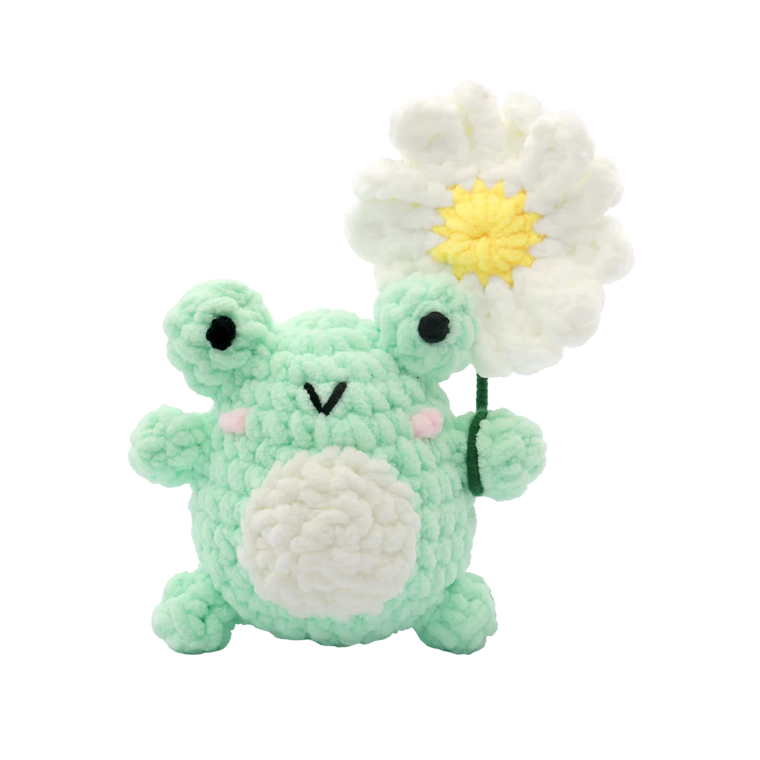 Kit DIY crochet fil pelucheux - Grenouille & marguerite