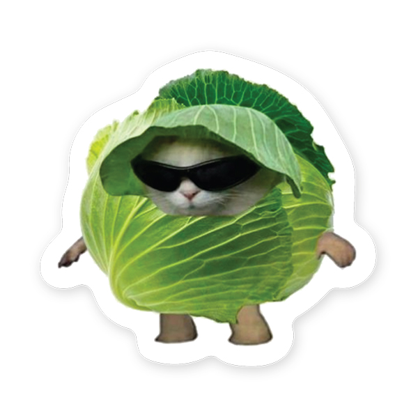 Vinyl Sticker - Cabbage Cat