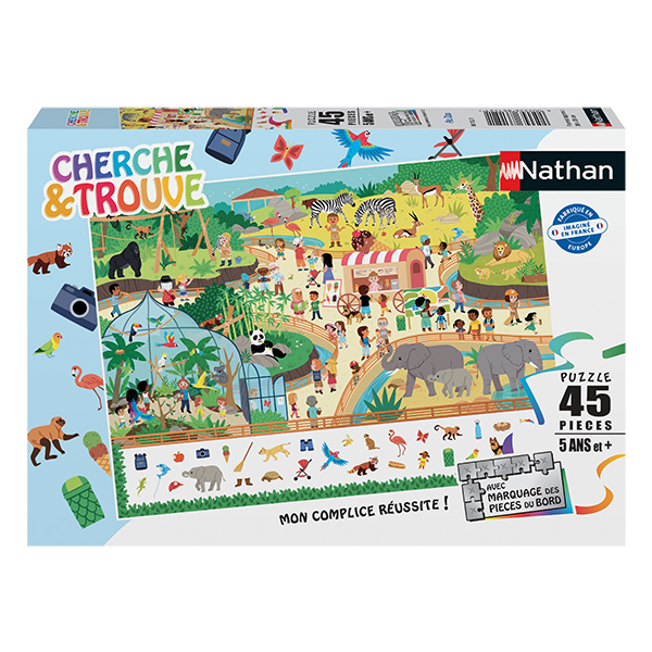 Nathan Puzzle - Search & Find: At the Zoo - 45 Pieces