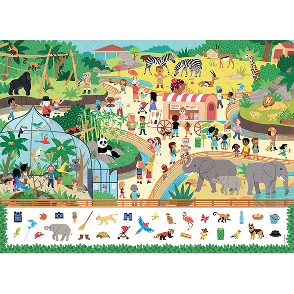 Nathan Puzzle - Search & Find: At the Zoo - 45 Pieces