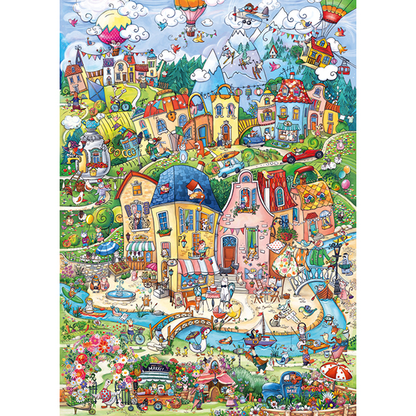 Casse-tête Heye - Happytown, Bon matin ! - 1000 pièces