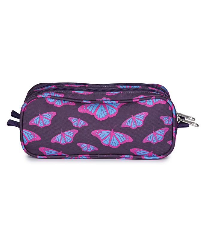 Étui à crayon Jansport Large Accessory Pouch - Papillons violets