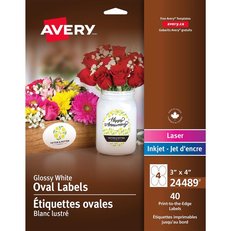 Image Printable Glossy Oval Labels