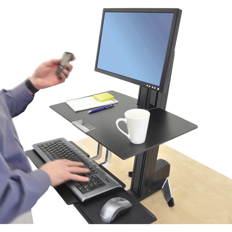 Image Surface de travail assis-debout WorkFit-S pour écran unique