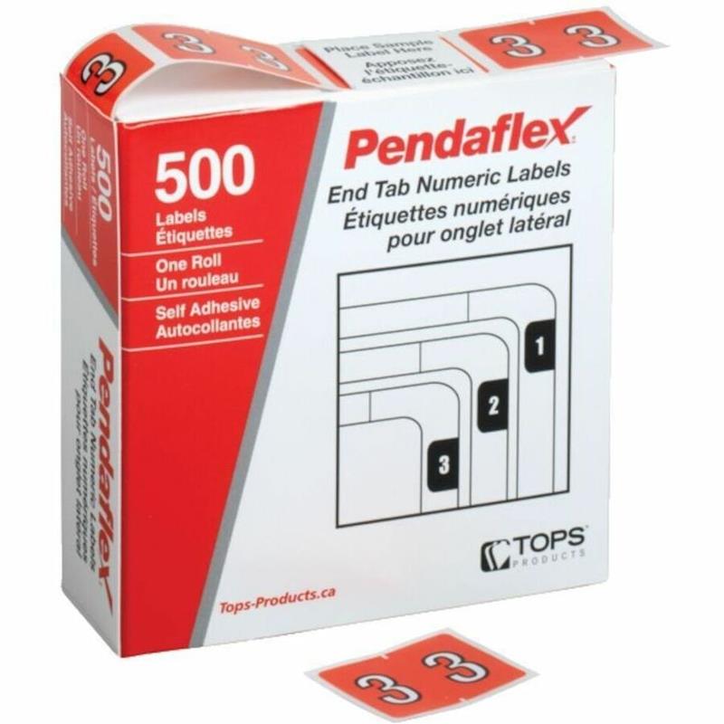 Image 0-9  End Tab Filing Labels